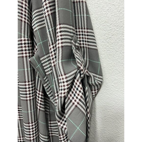 NEW TORRID Harper Houndstooth Top Size 3X Roll Tab Sleeve Office Career - Picture 4 of 7